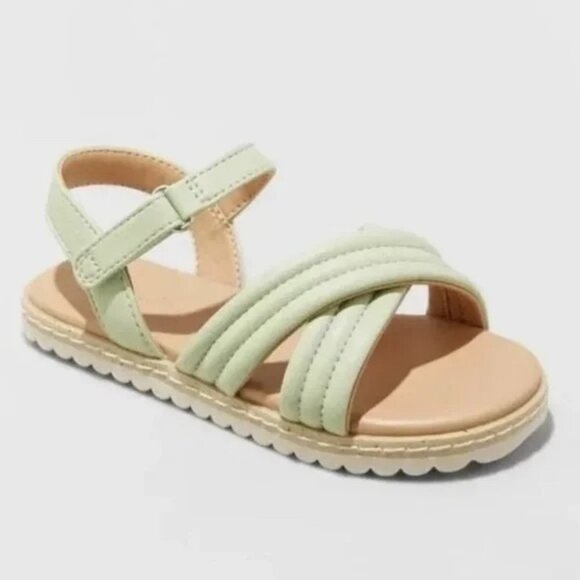 Cat & Jack Toddler Girls Sage Green Chloe Ankle Strap Sandals-Size 10 - Picture 1 of 4